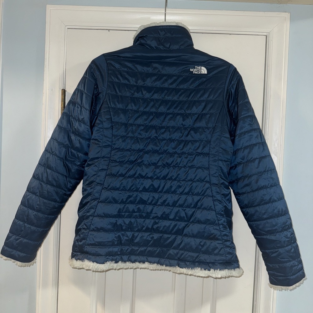 The North Face Reversible Mossbud Swirl Insulated Jacket Girls XL 18 Blue/Teal - Picture 9 of 16